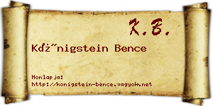 Königstein Bence névjegykártya